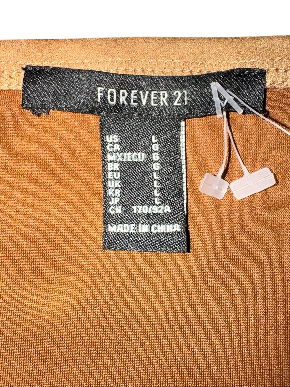 Forever 21 Tan Faux Suede Strapless Corset Crop Top, L - Picture 4 of 5